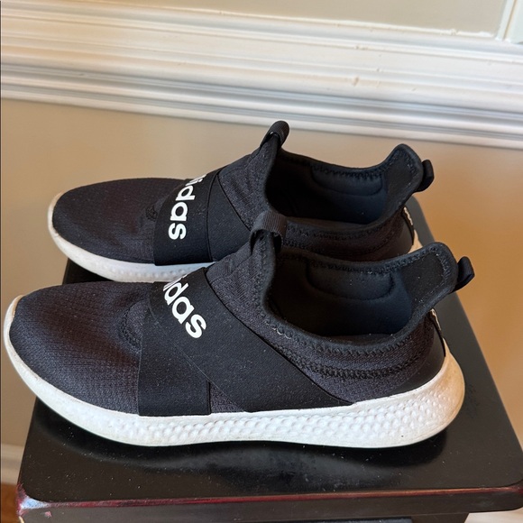 Adidas Puremotion Adapt Sneakers Core Black White Slip-On size 8.5 cloudfoam - Picture 2 of 4